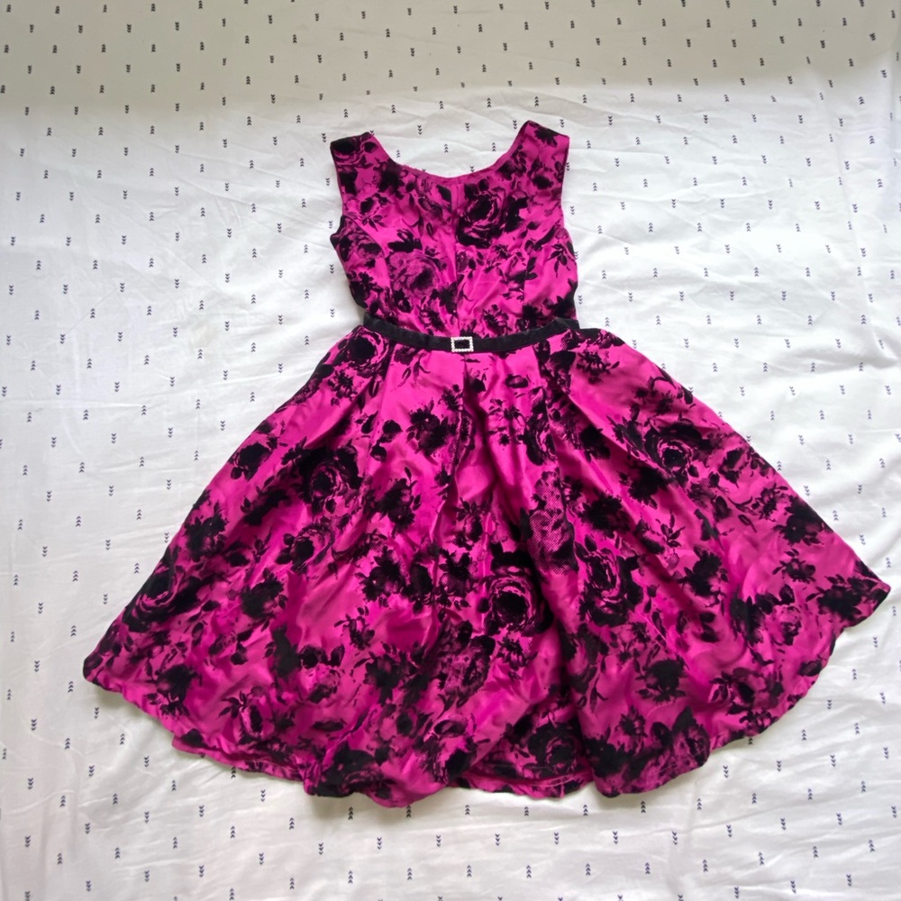 Pink and black kids dress
